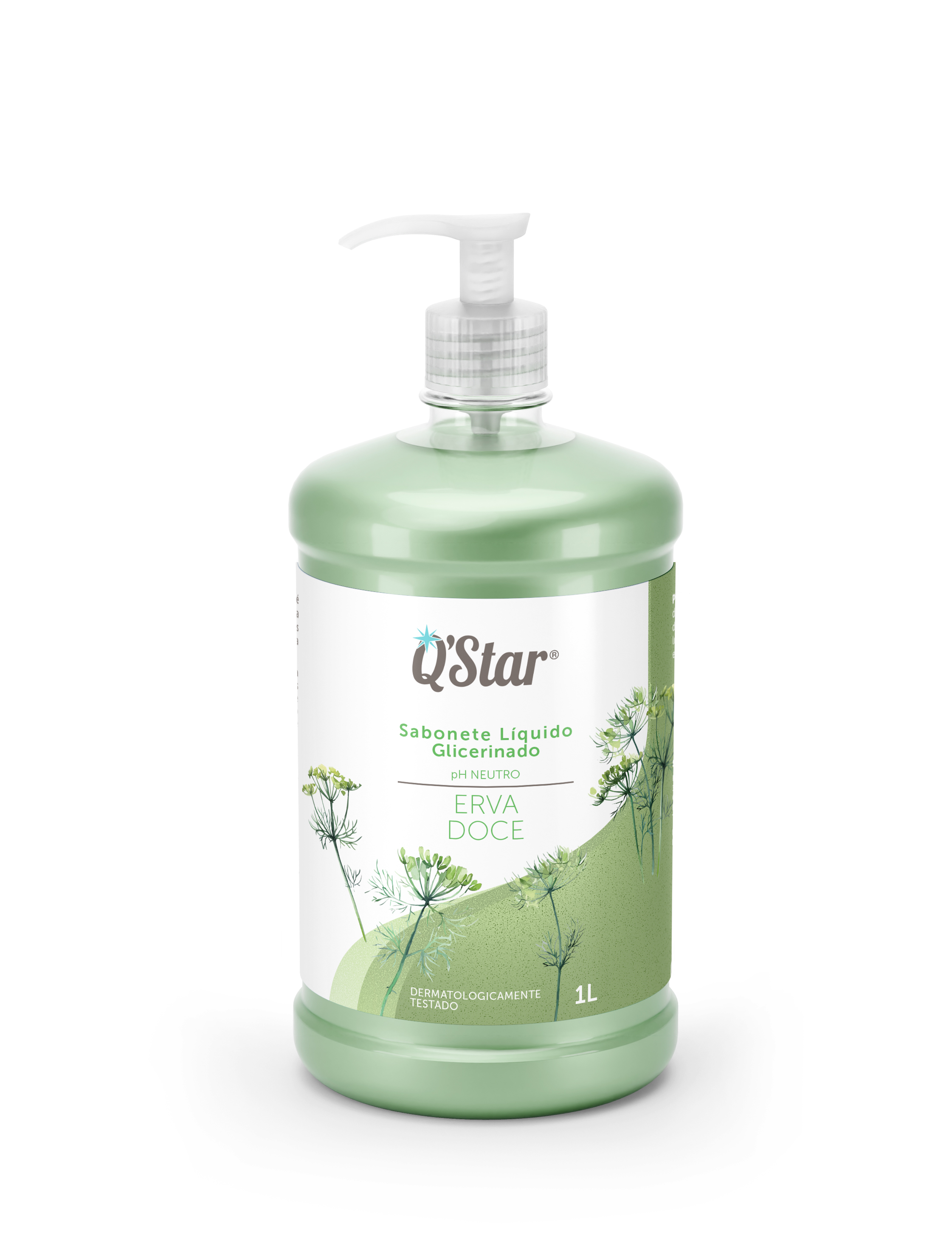 Sabonete líquido Q’Star Erva Doce, 1 L, embalagem Pump — Sebold Indústria