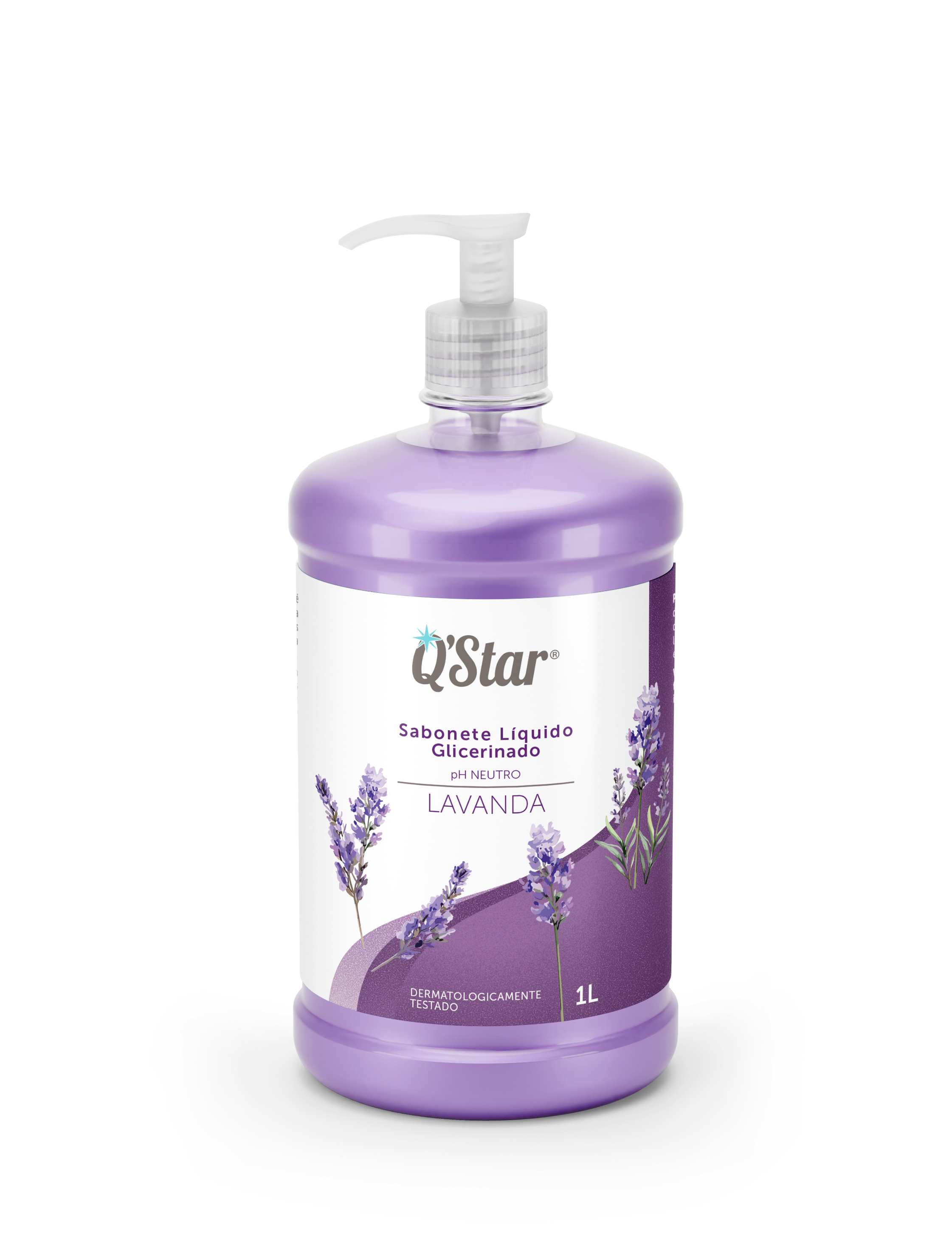 Sabonete líquido Q’Star Lavanda, 1 L, embalagem Pump — Sebold Indústria