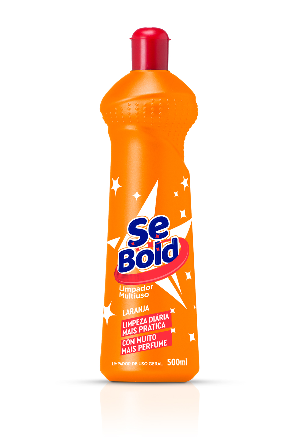 Limpador Multiuso Sebold — Laranja — 500 ml · tampa flip top